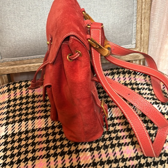 GUCCI bamboo mini backpack red suede leather - Picture 9 of 15